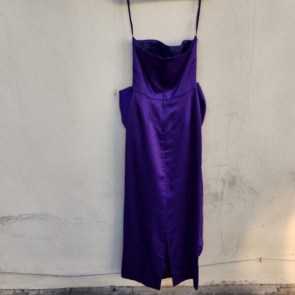 Vintage RARE VICTOR COSTA Royal Purple Strapless Gown with Oversized Bow - Picture 5 of 8